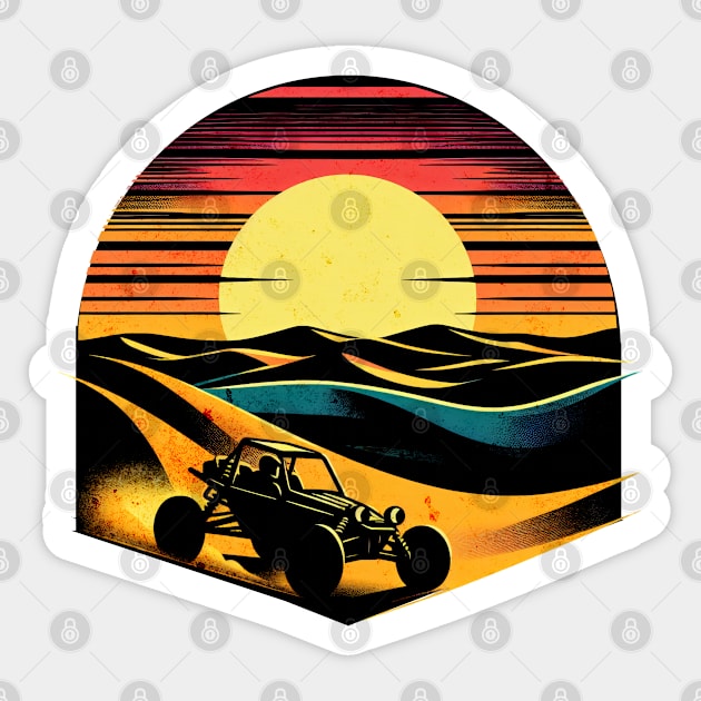 Retro Sand Buggy Design Sticker by Miami Neon Designs